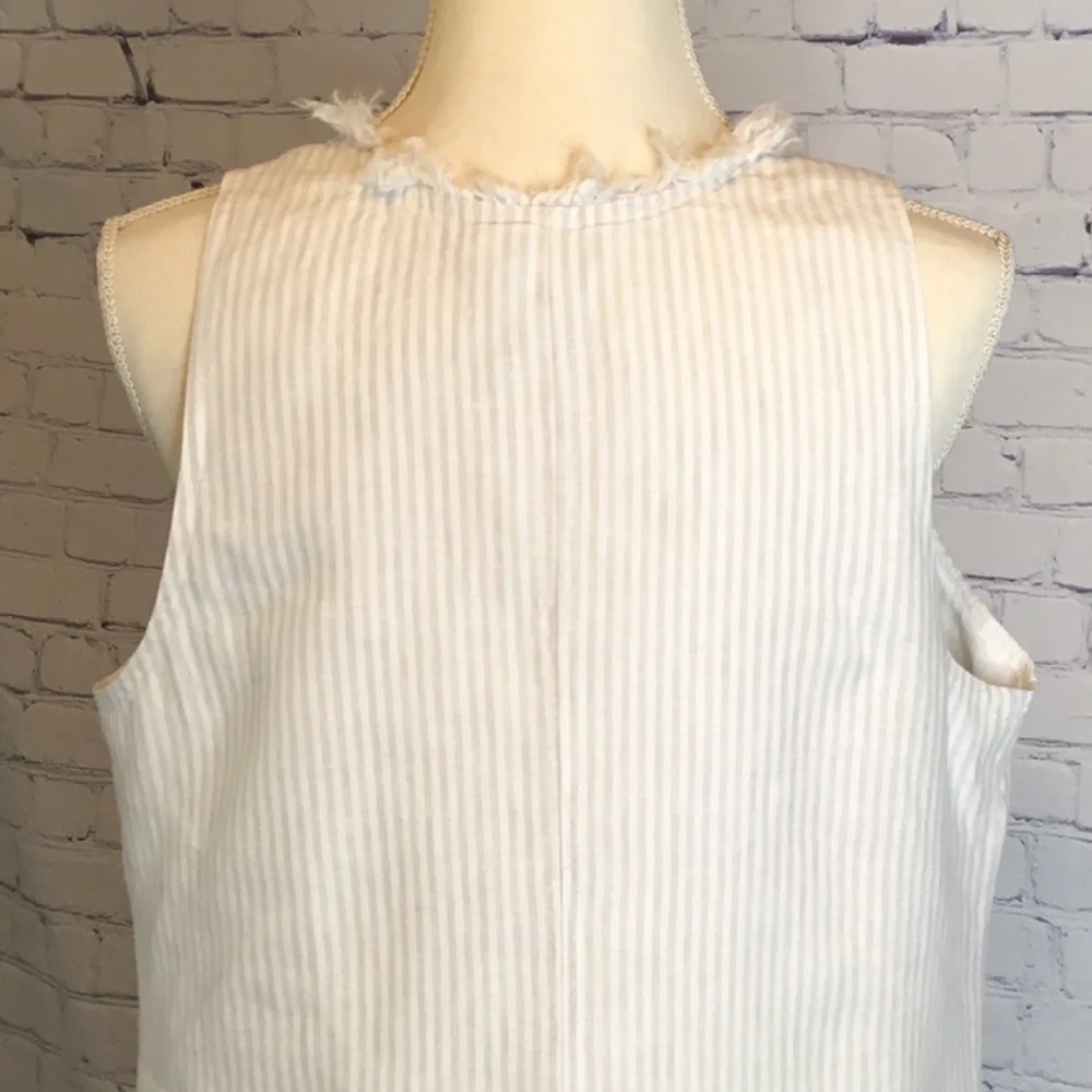 Tommy Bahama Two Palms Ruffle White/tan Striped Shift Dress - Picture 5 of 12